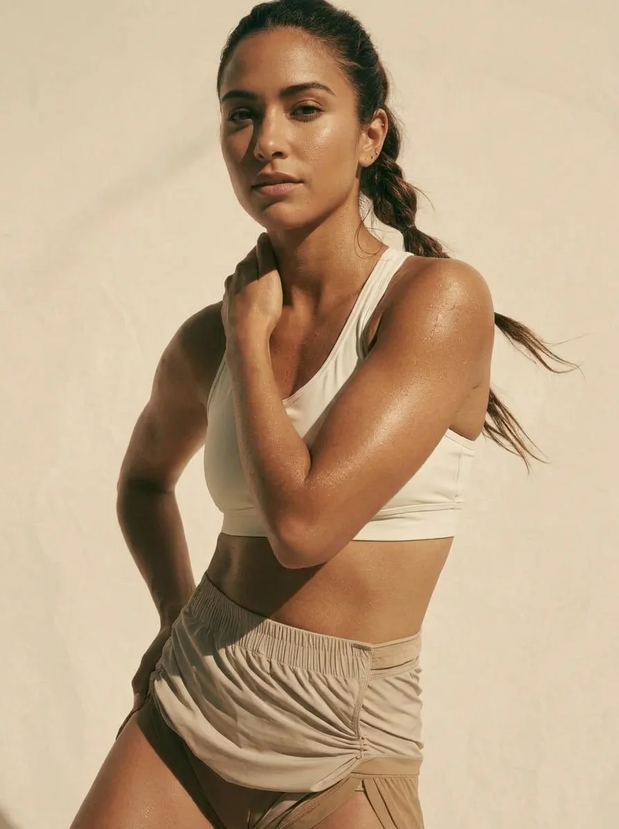 A woman ready to train